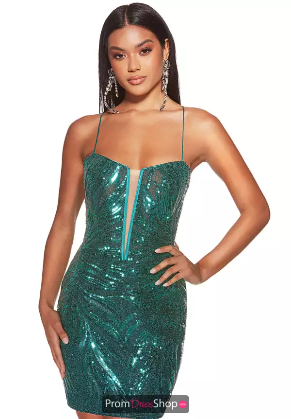 Sequins Fitted Short Dress 4890