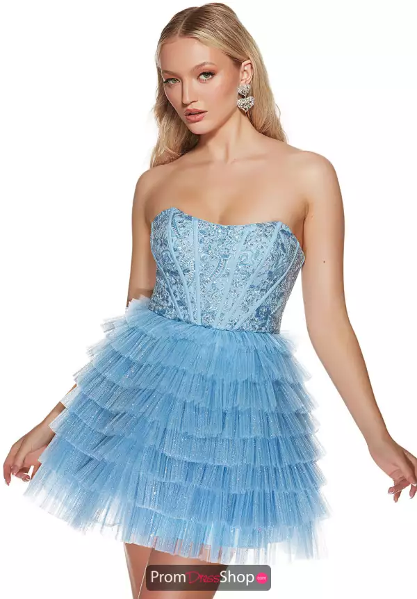 Ruffled Tulle A line Short Dress 3767