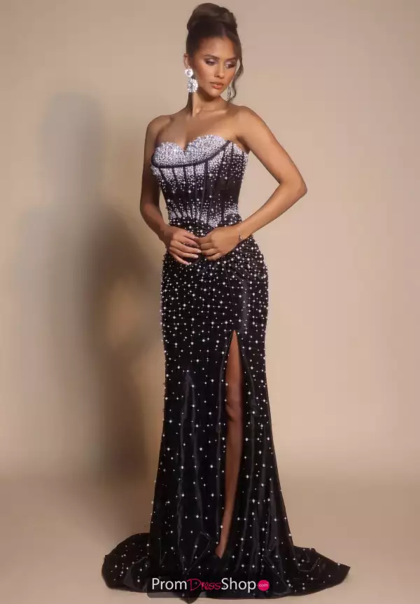 Satin Sweetheart Neck Corset Dress PS26002