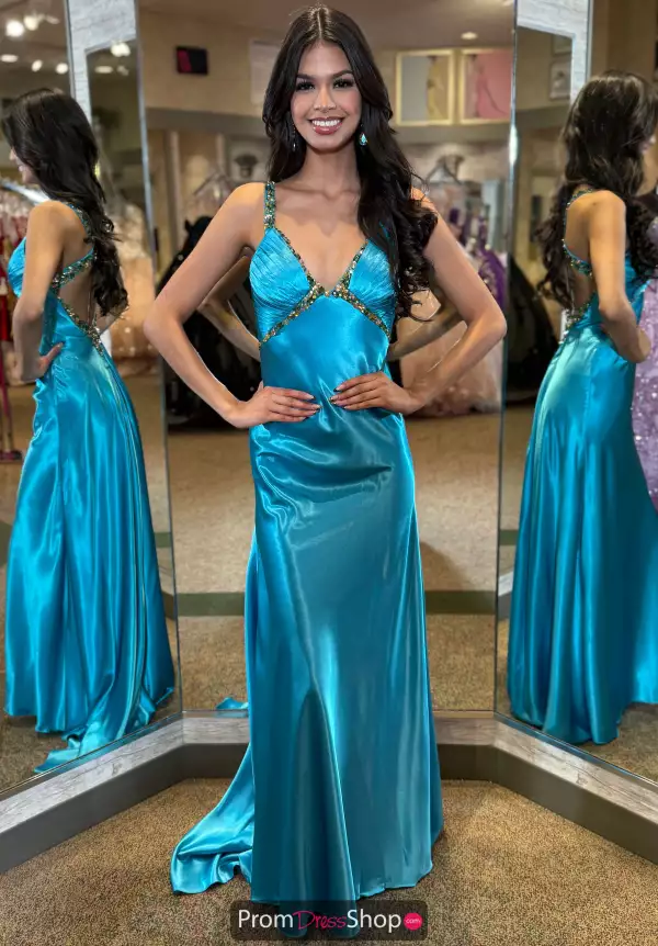 Long Satin Formal Dress 4321