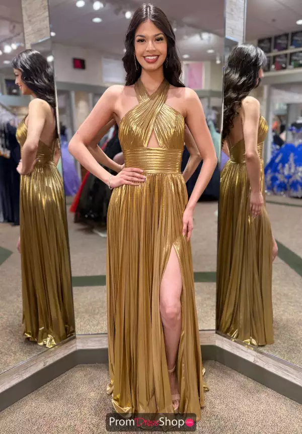 Open Back High Slit Dress 56089