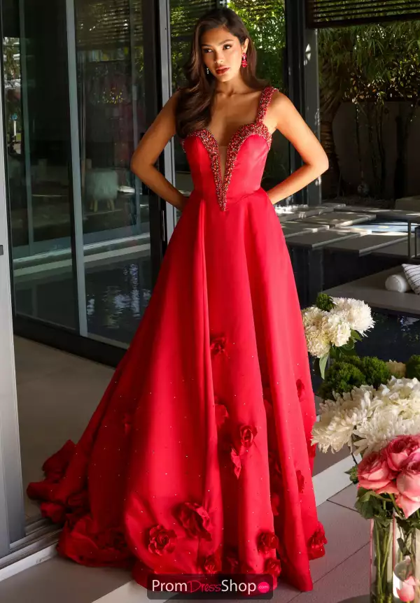 V-Neck Satin Dress 29536
