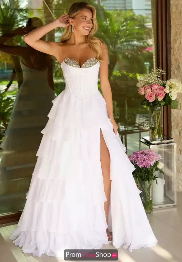 Beaded Chiffon A-Line Dress 42213