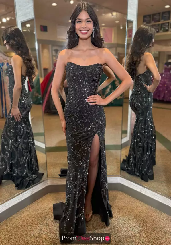 Beaded Scoop Neck Jersey Dress 56316