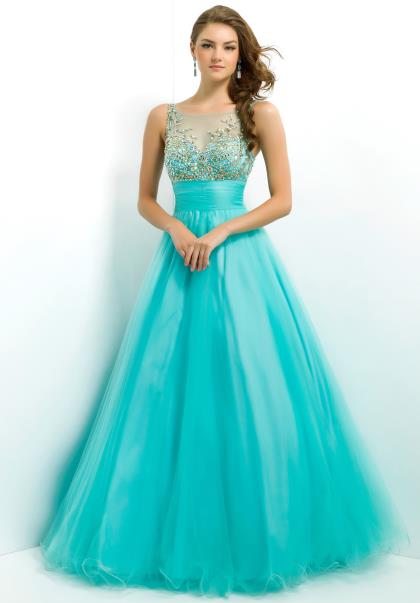 2014 Blush High Neckline Prom Dress 5325