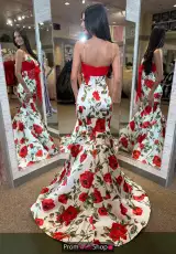 Ivory/Red Print