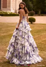 Ivory/Purple Green Print