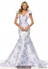 Light Blue/Lilac Print