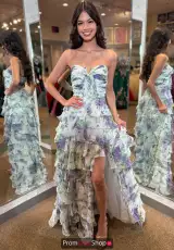 Ivory/Purple Green Print