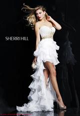 2012 Sherri Hill Prom Dresses 3835.  Available in White/Gold
