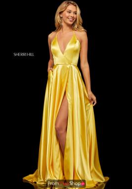 tight yellow prom dress