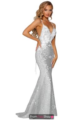 Silver tight prom dress clearance