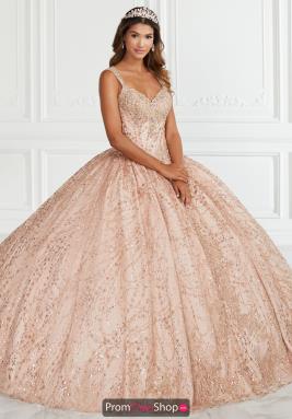 rose gold puffy prom dress