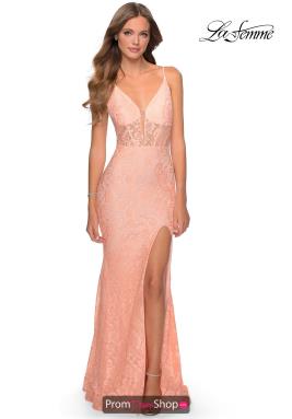 peach colored prom dress