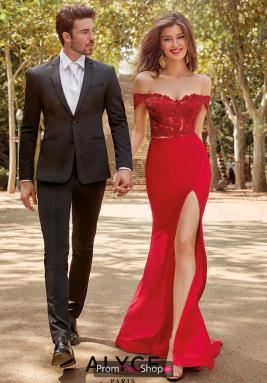 red corset prom dress