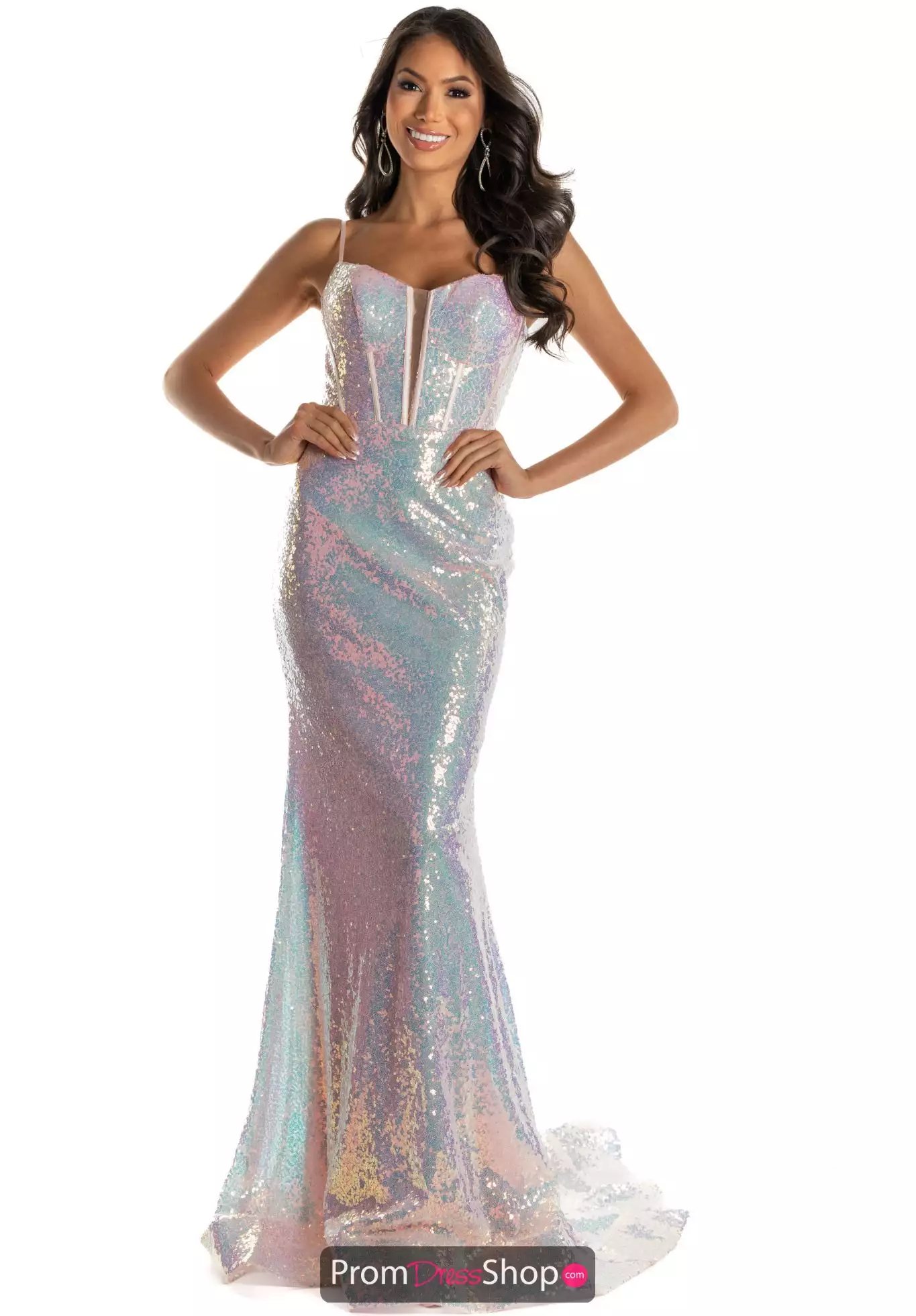 Long Fitted Sequins Dress 55522 Long Fitted Sequins Dress 55522